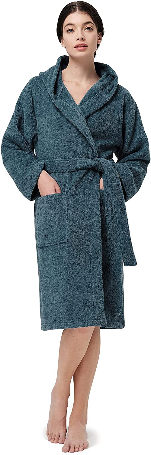 thumbnail 11  - SIORO Women&#039;s Hooded Terry Cloth Classic Bathrobe Towel Knee Length Cotton Robe 