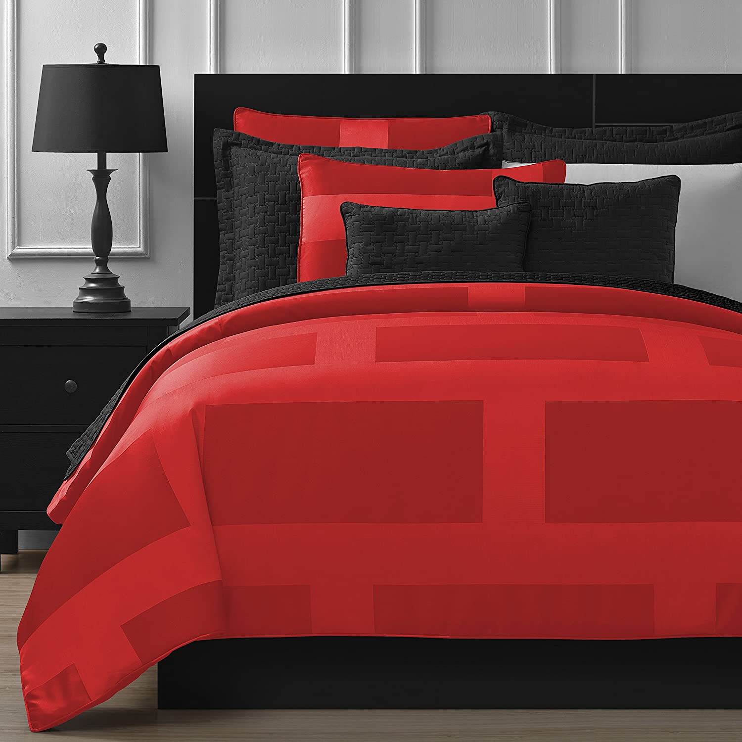 Gray Details about   Comfy Bedding Frame Jacquard Microfiber King 5-piece Comforter Set 
