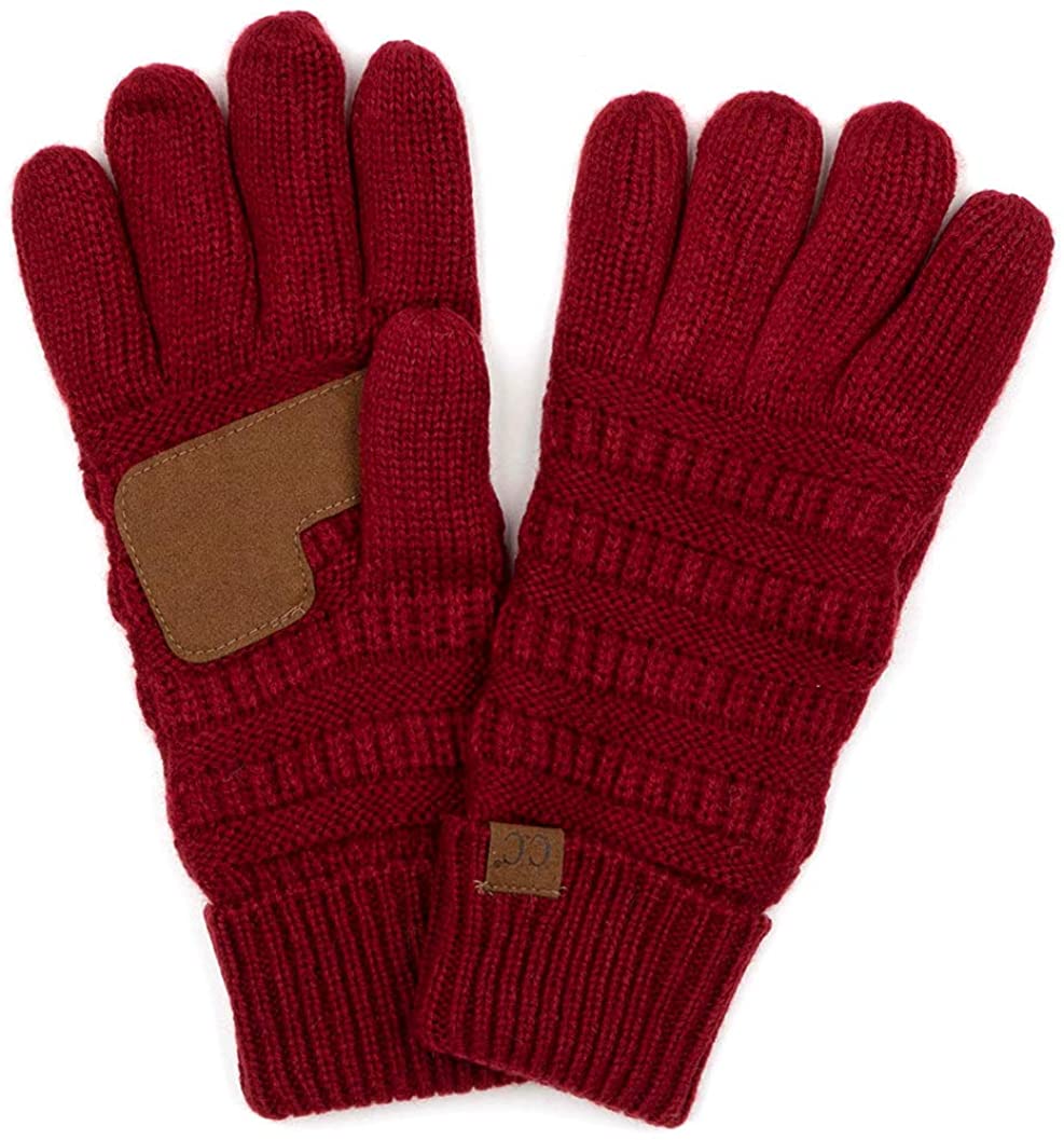 Funky Junque’s Beanies Matching Winter Lined Warm Knit Touchscreen Texting Gloves