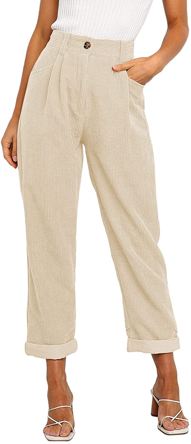 NIMIN High Waisted Corduroy Pants for Women Loose Straight Leg Vintage  Pants Fall Clothes 2023