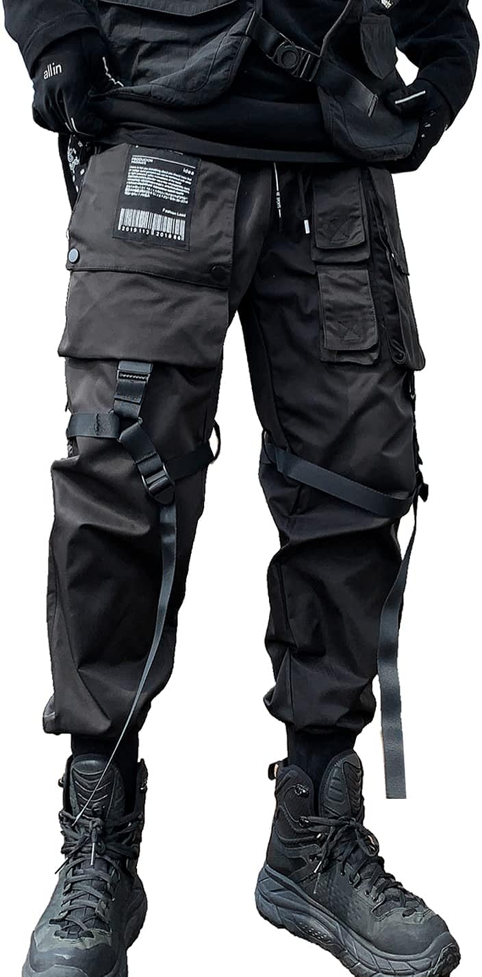 Mens Jogger Pants Techwear Hip Hop Punk Harem Cargo Jogger Pant Streetwear  Tactical Track Pants with Pocket