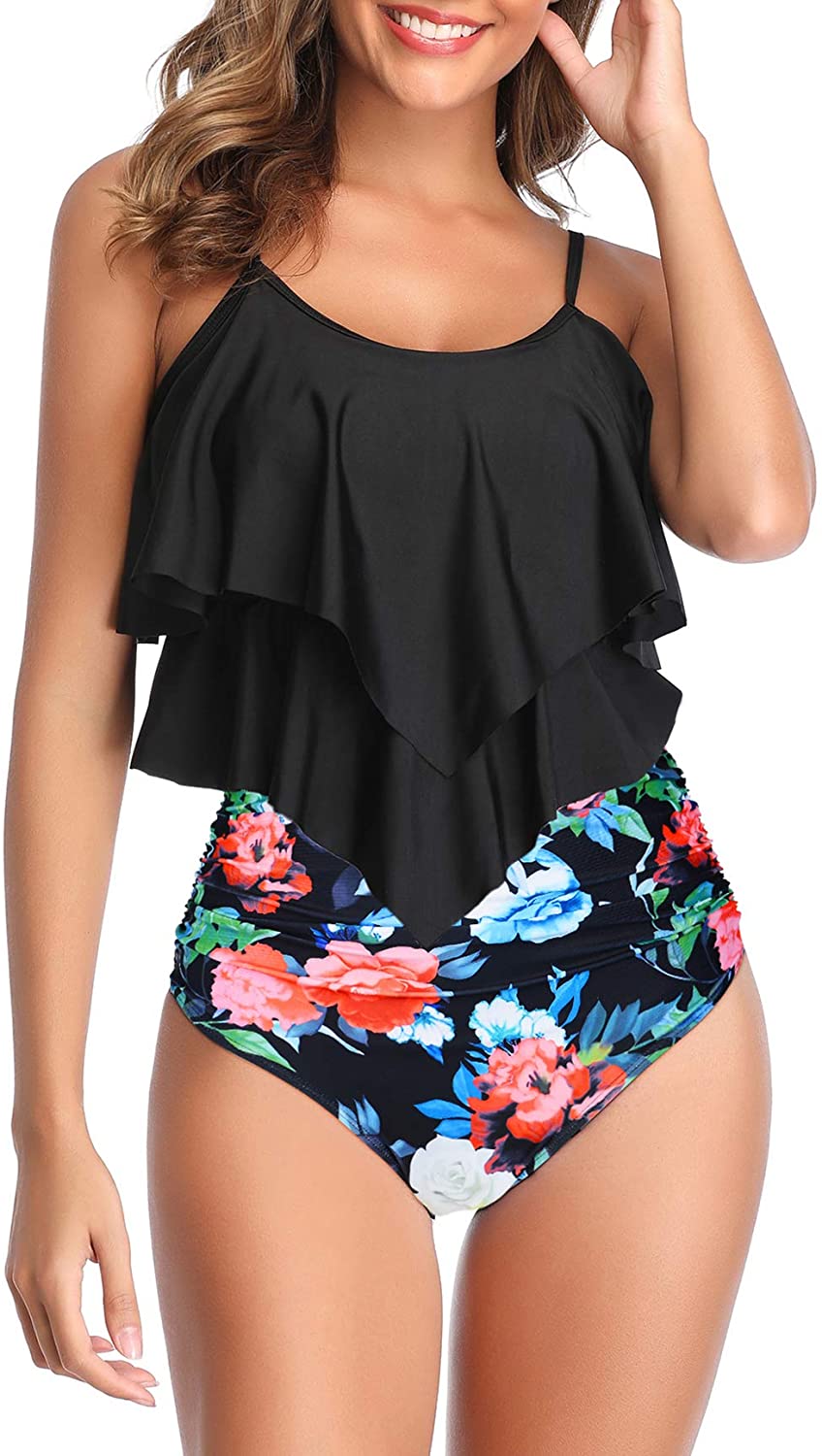 American Trends Tankini Swimsuits High Waisted Tummy Control
