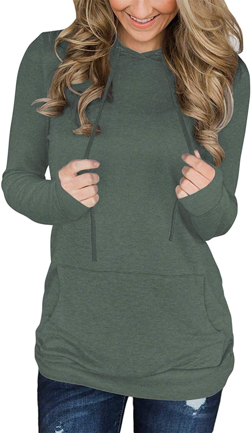 onlypuff Womens Long Sleeve Casual Pullover Sweatshirts