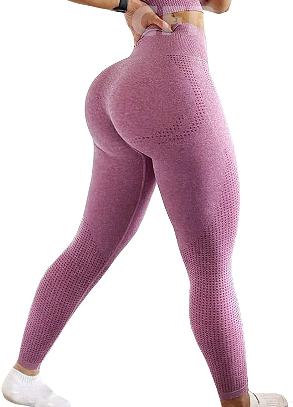Peach High Waisted Bubblelime Yoga Pants  For Women Hip