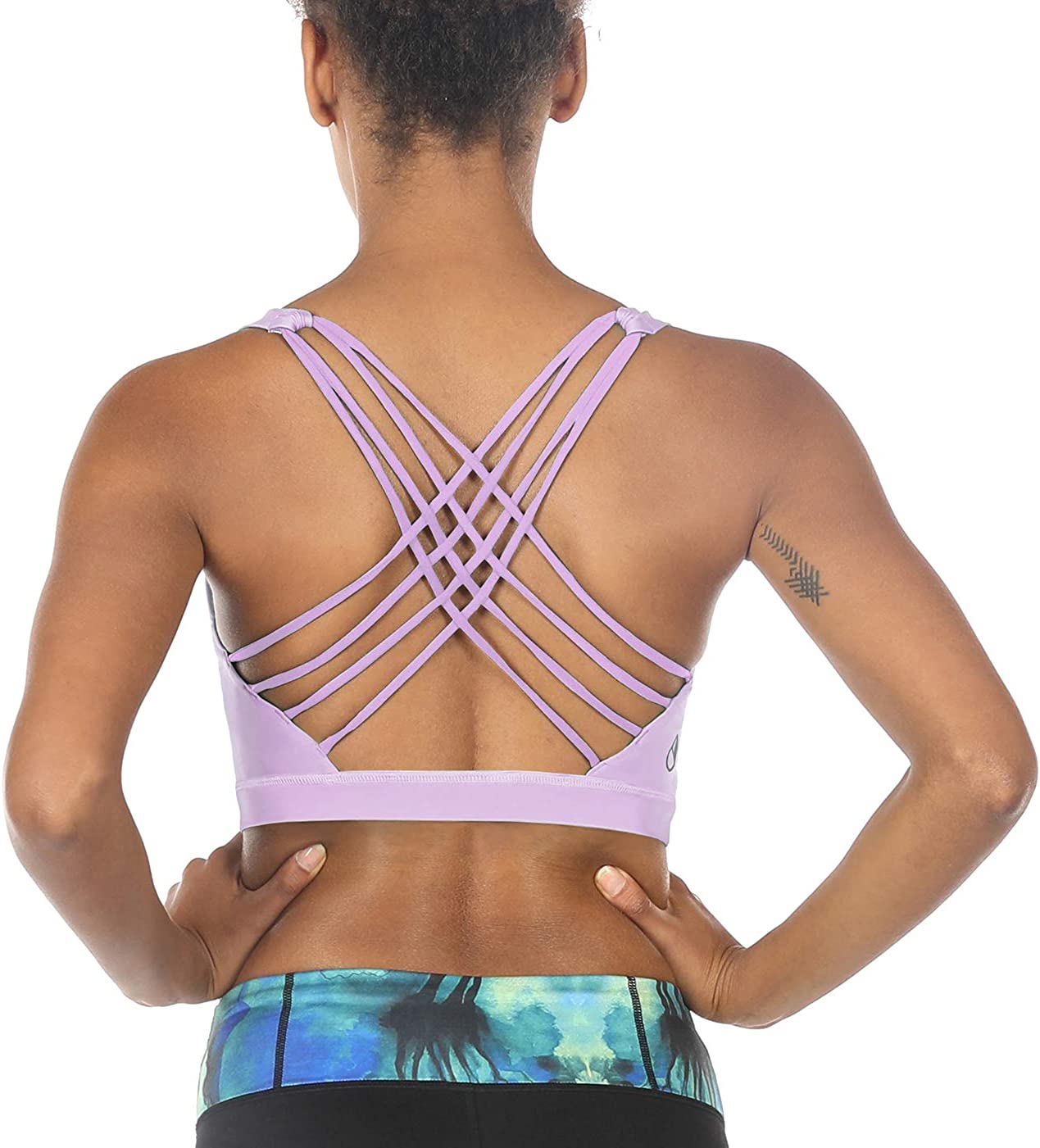 icyzone Sports Bras for Women - Activewear Strappy Padded Workout