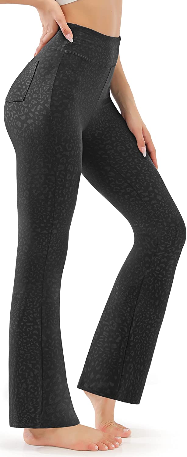 AFITNE Bootcut Yoga Pants for Women with Pockets High Waist Workout Bootleg  Pant