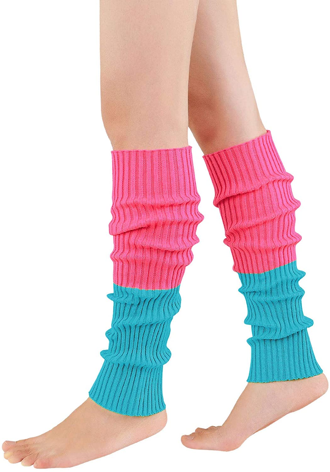 Leg Warmers for Women 80s Neon Knit Ribbed Leg Warmers for Dance Yoga Sports Party Accessories 