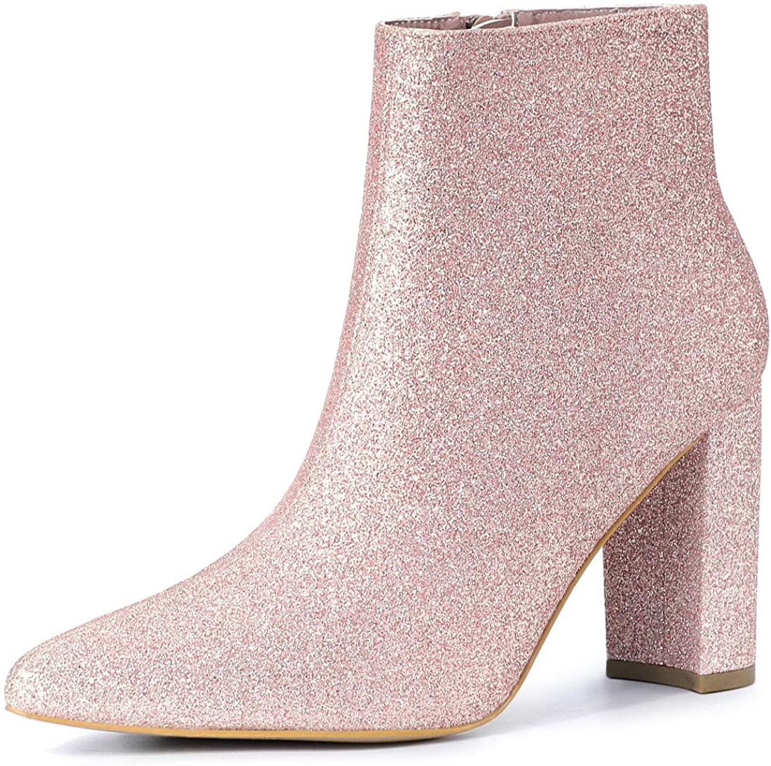 sparkly block heel boots