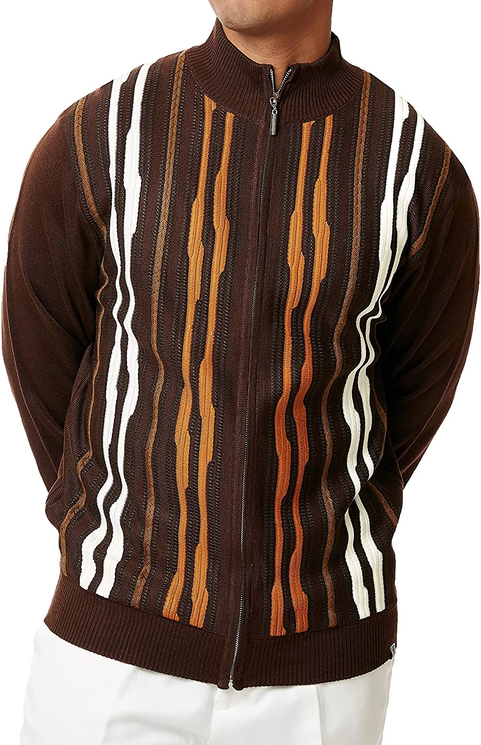 STACY ADAMS Mens Full Zippered Winter Sweaters 