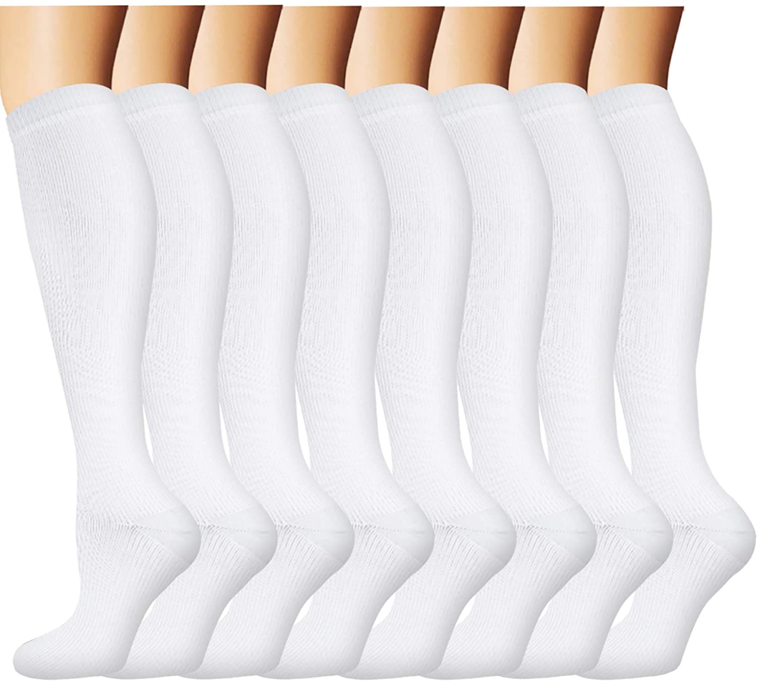 Graduated Copper Compression Socks for Men & Women Circulation 8 Pairs  15-20mmHg