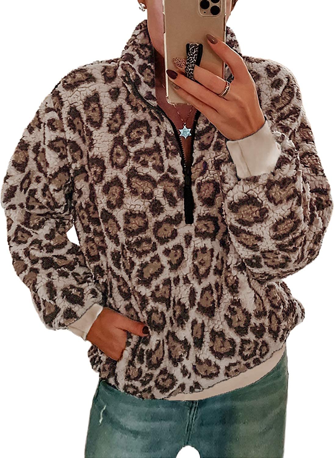 thumbnail 20  - Acelitt Women&#039;s Cozy Oversize Fluffy Fleece Sweatshirt Pullover Outwear (18 Colo