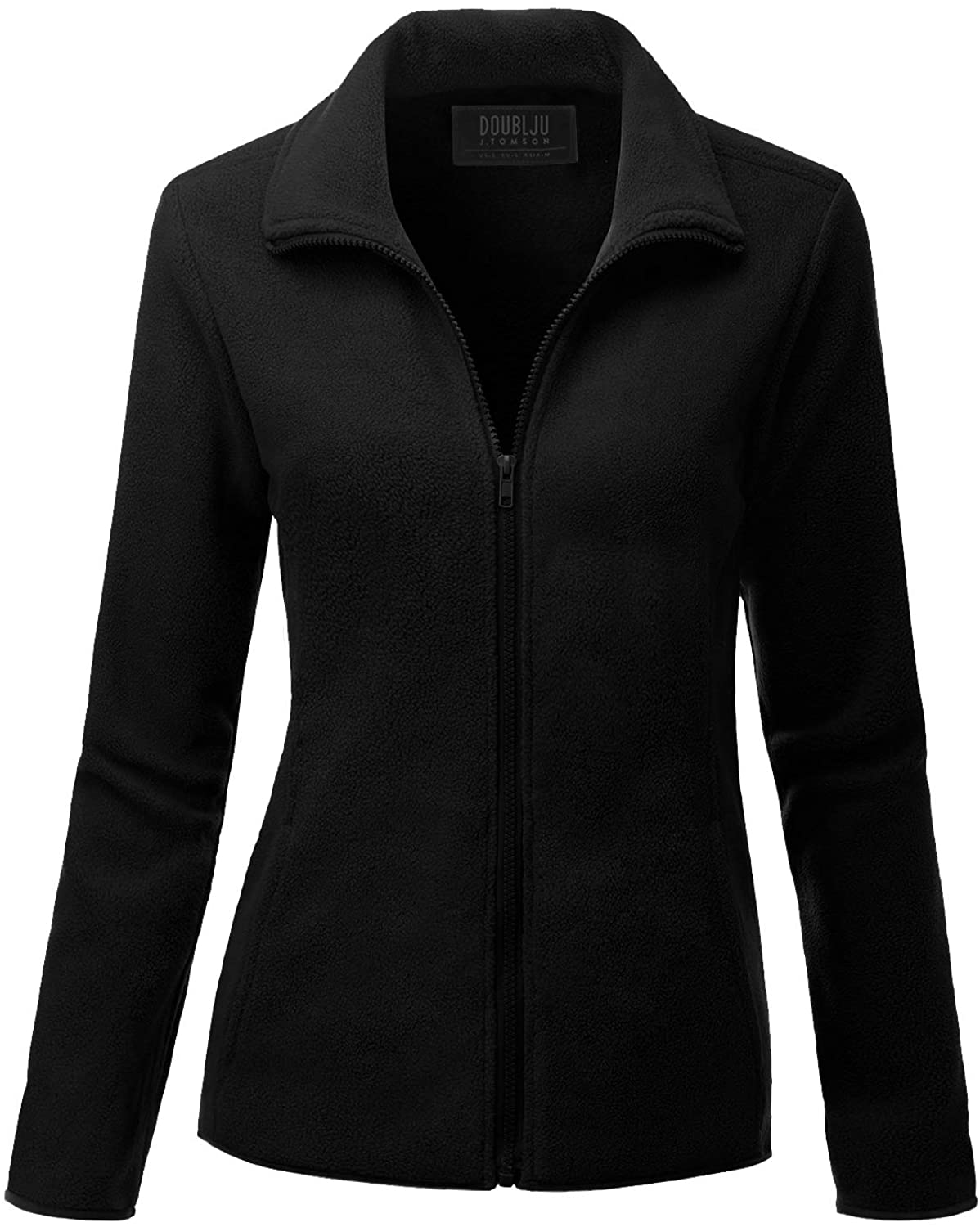 Doublju Womens Full Zip Fleece Jacket With Pockets (Plus Size Available)