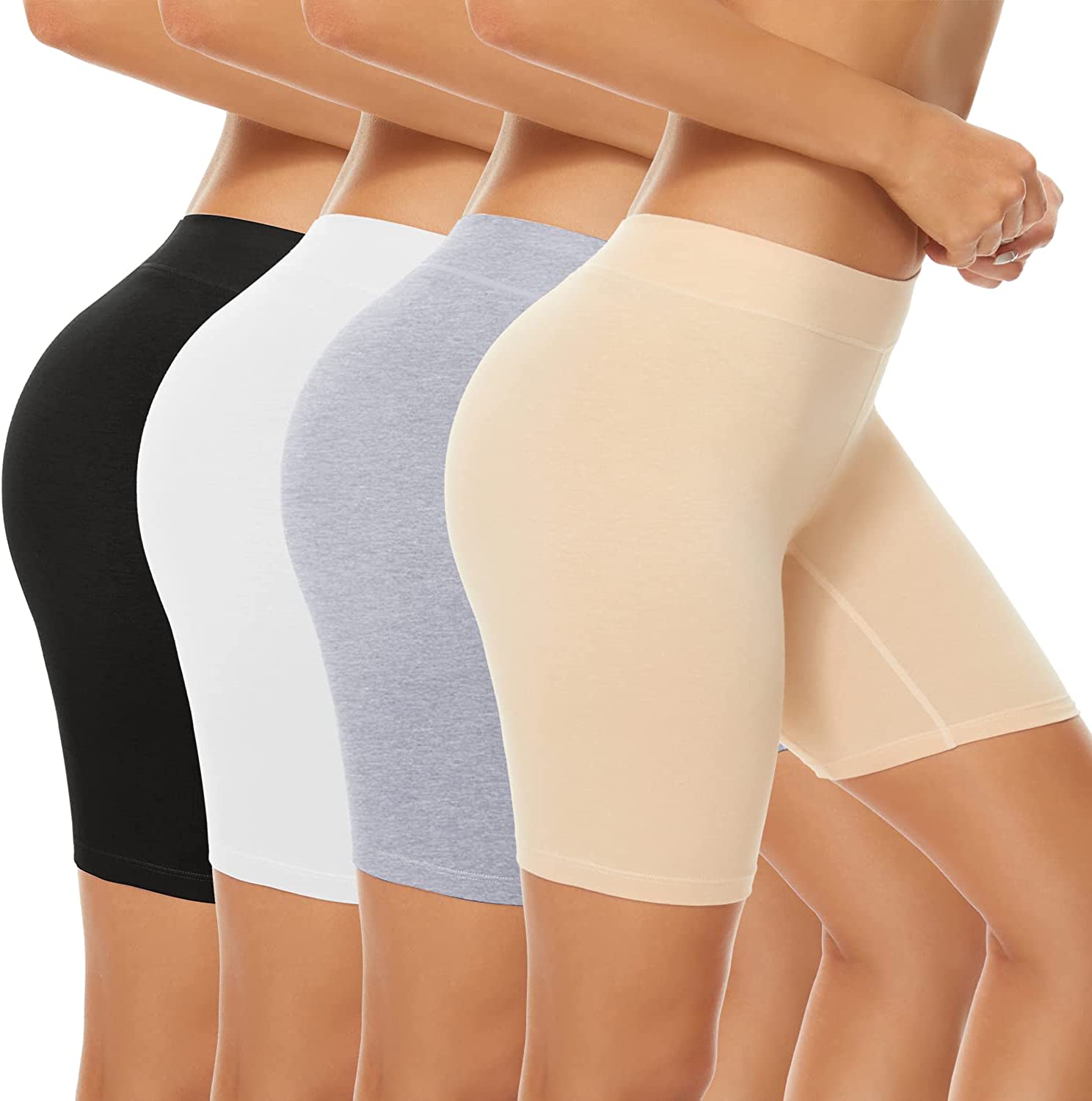  POKARLA 4 Pack Womens Cotton Underwear Boxer Shorts
