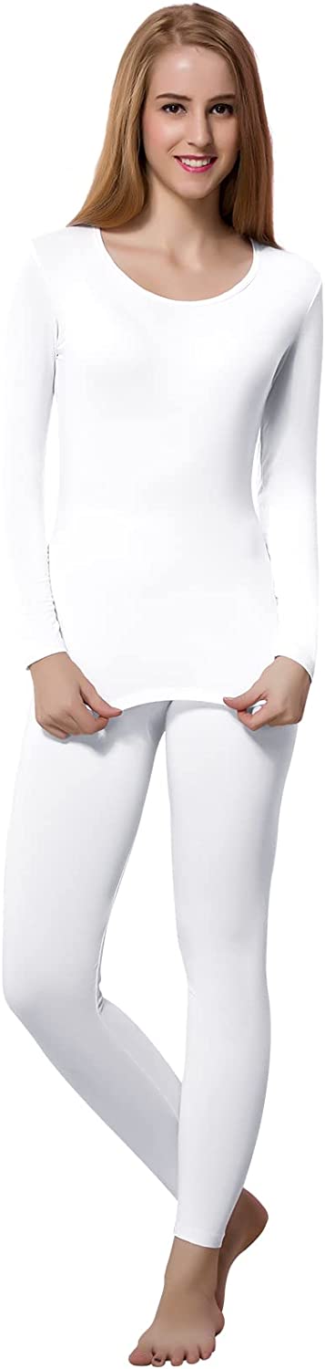 Herobiker Thermal Underwear Women Ultra-Soft Set Long Johns Top & Bottom  Base Layer With Fleece Lined (S,Pink