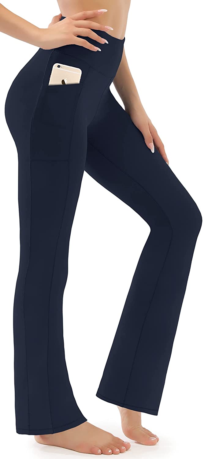 AFITNE Women's Bootcut Yoga Pants with Pockets, High Waist Workout Bootleg Yoga  Pants Tummy Control 4 Way Stretch Pants, True Navy, Large : :  Clothing, Shoes & Accessories