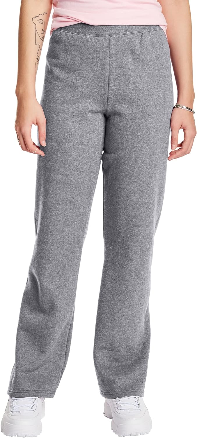 Hanes Women's Sweatpants, ComfortSoft EcoSmart Open Leg Fleece Sweatpants