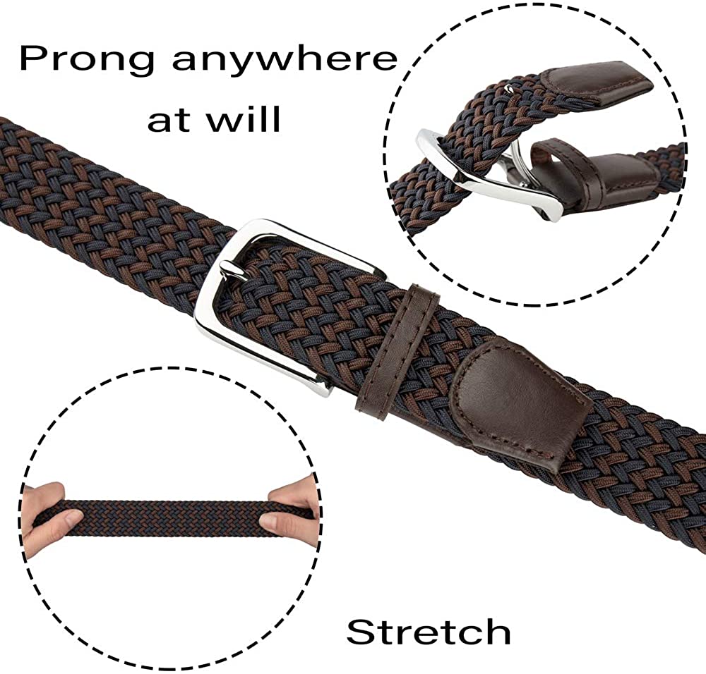 JUKMO Men's Elastic Braided Belt, Stretch Woven Belt in Gift Box | eBay