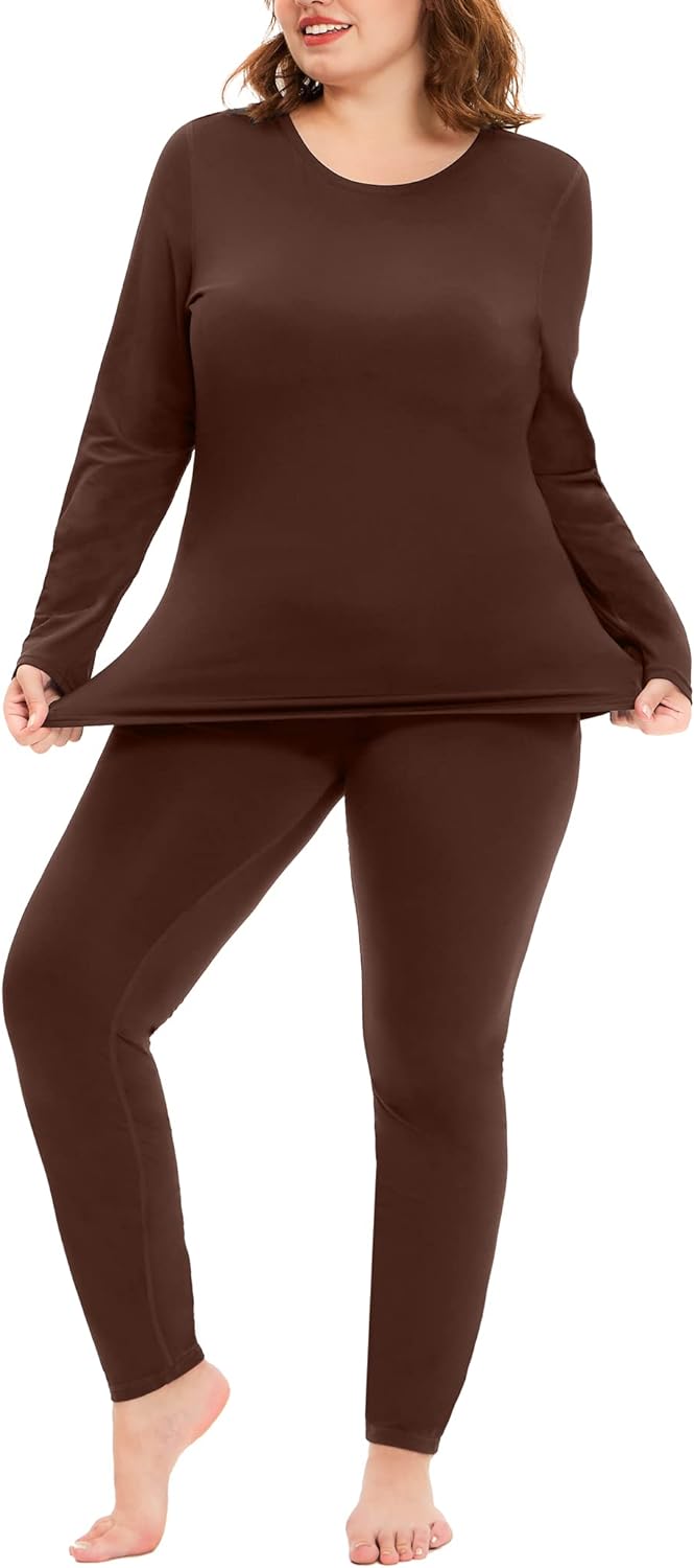  COOTRY Plus Size Thermal Underwear for Women Long