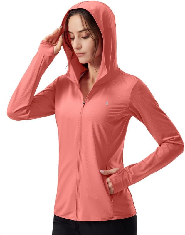 Soothfeel Women's UPF 50+ Sun Protection Hoodie Jacket Lightweight Long  Sleeve S