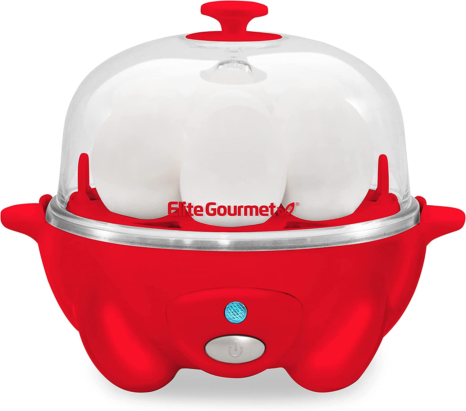 Elite Gourmet EGC115M Easy Egg Cooker Electric 7-Egg Capacity, Soft,  Medium, Hard-Boiled Egg Cooker with Auto Shut-Off, Measuring Cup Included,  BPA