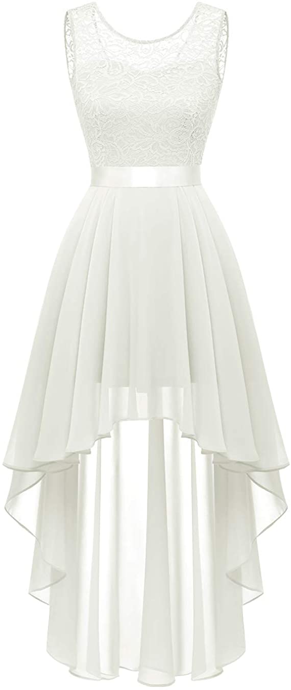 thumbnail 14  - BeryLove Women&#039;s Floral Lace Chiffon Bridesmaid Dress Hi-Lo Swing Party Dress