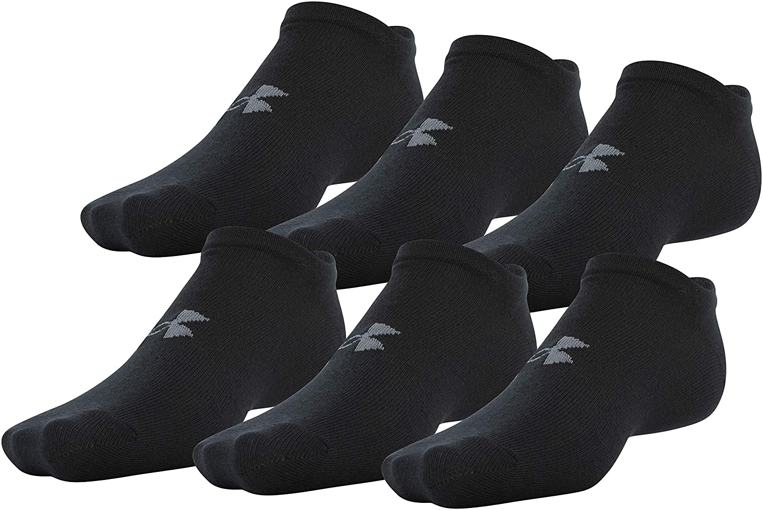 men's under armour black no show socks