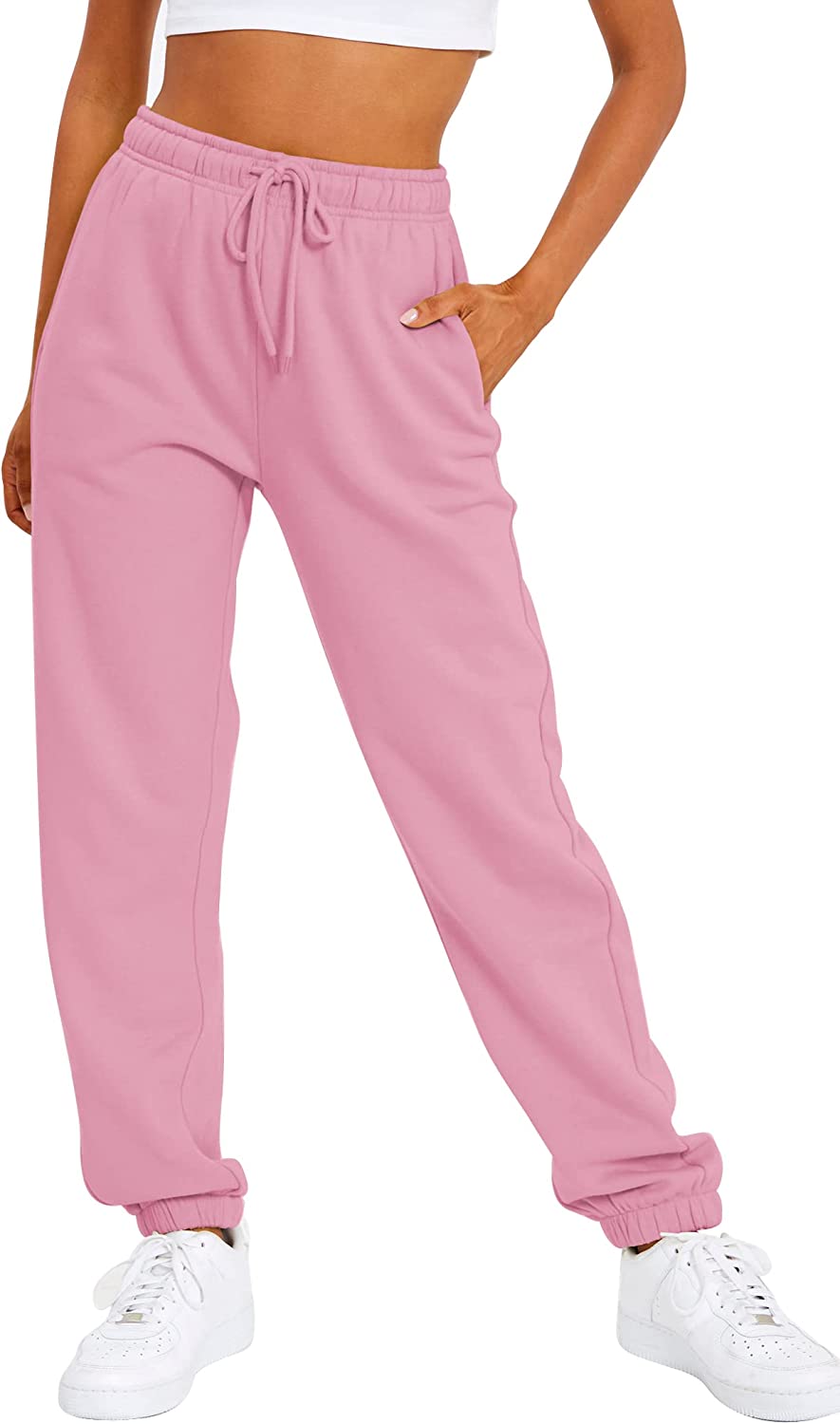 AUTOMET Women's Casual Baggy Fleece Sweatpants
