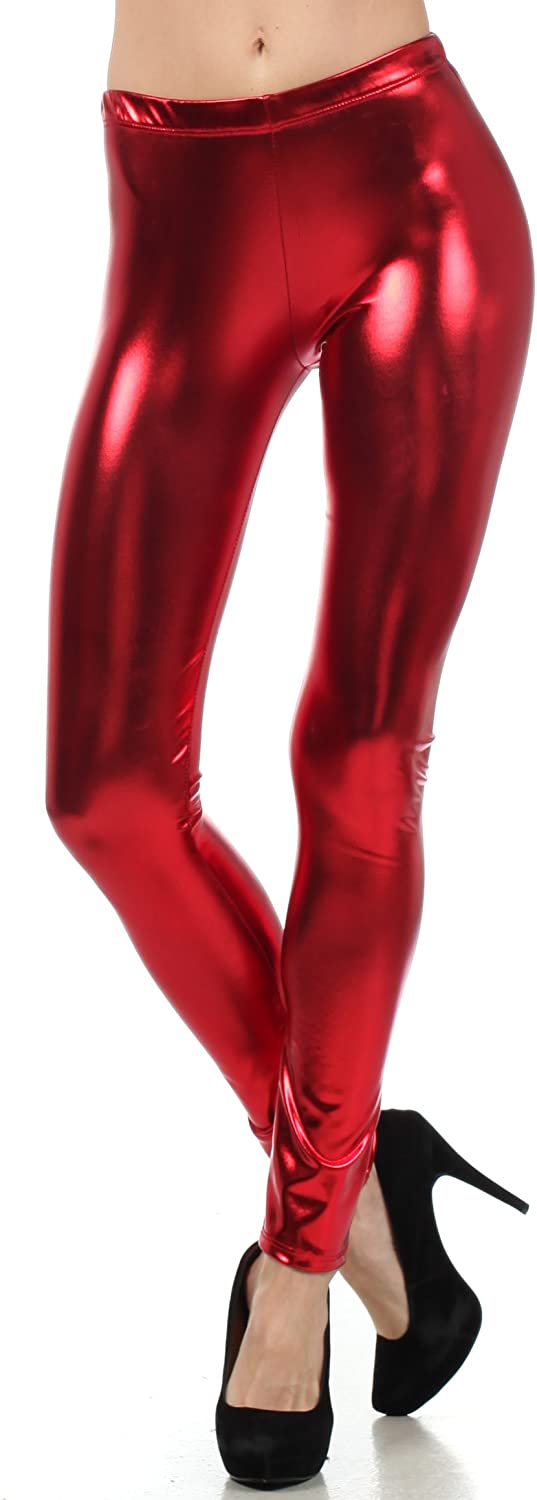 Women's Liquid Wet Look Shiny Metallic Stretch Leggings