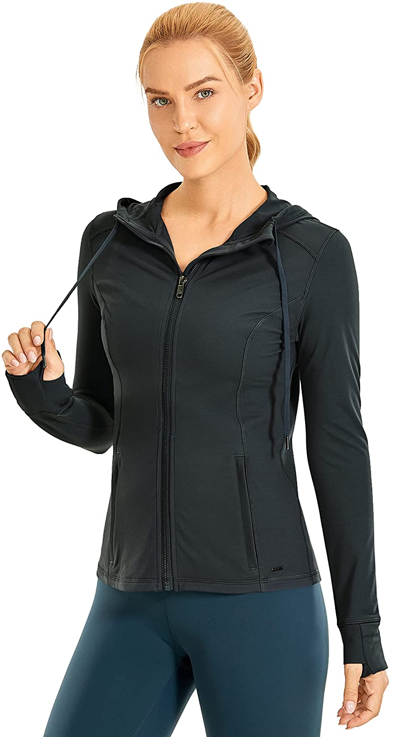thumbnail 7  - CRZ YOGA Women&#039;s Brushed Full Zip Hoodie Jacket Sportswear Hooded Workout Track 