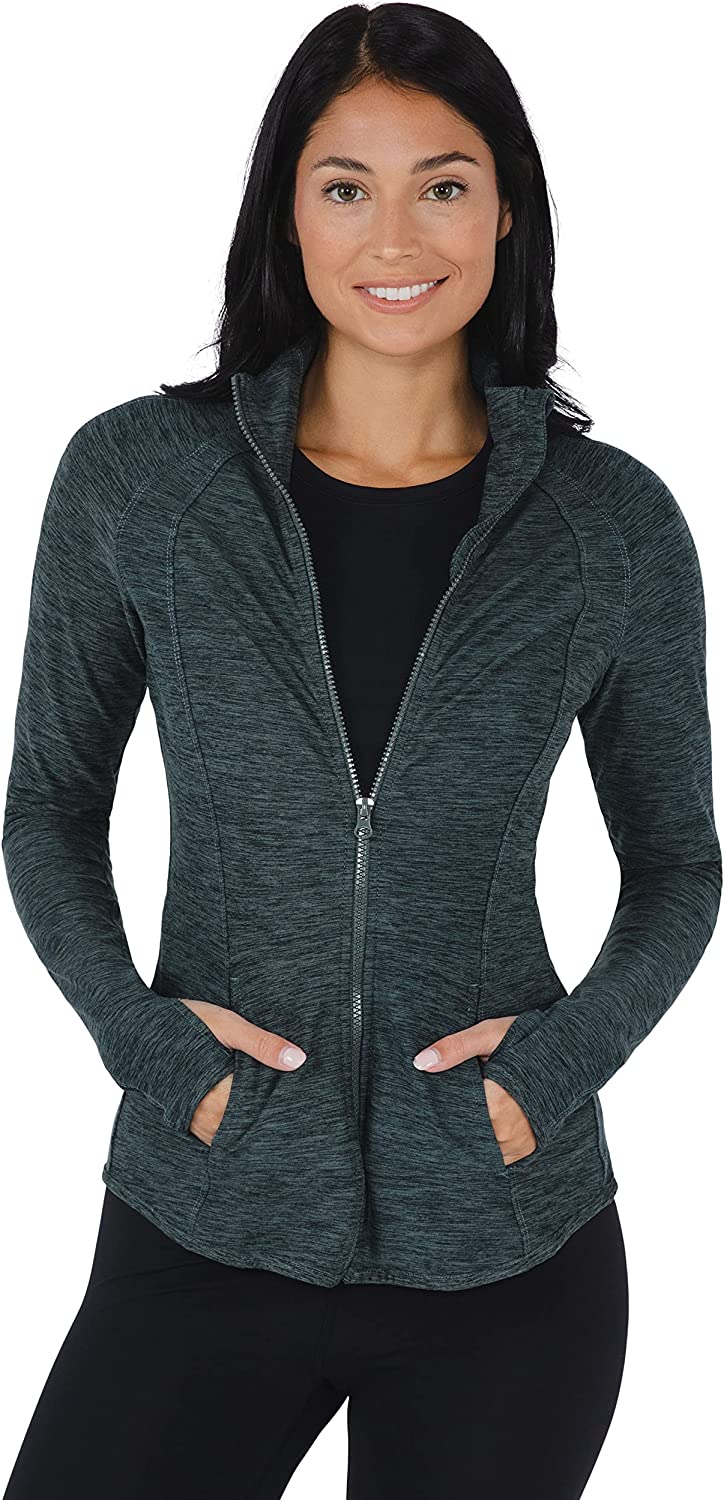 Yogalicious Womens Ultra Soft Lightweight Full Zip Yoga Jacket - Import It  All