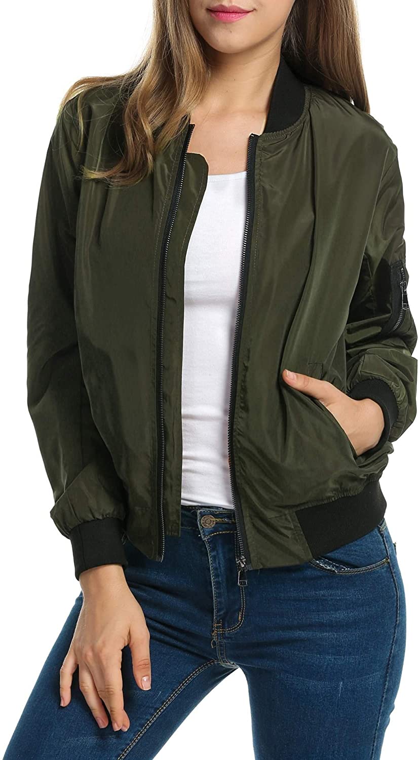  Kcocoo Womens Lightweight Jackets Casual Bomber Jacket