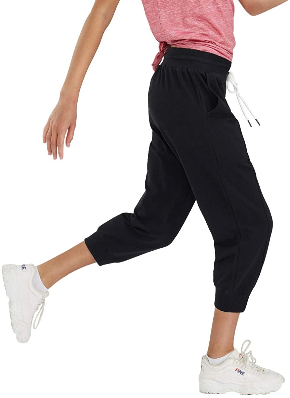 SPECIALMAGIC Sports Capri for Women Sweatpants Cropped Yoga Pants Running Joggers for Gym Daily