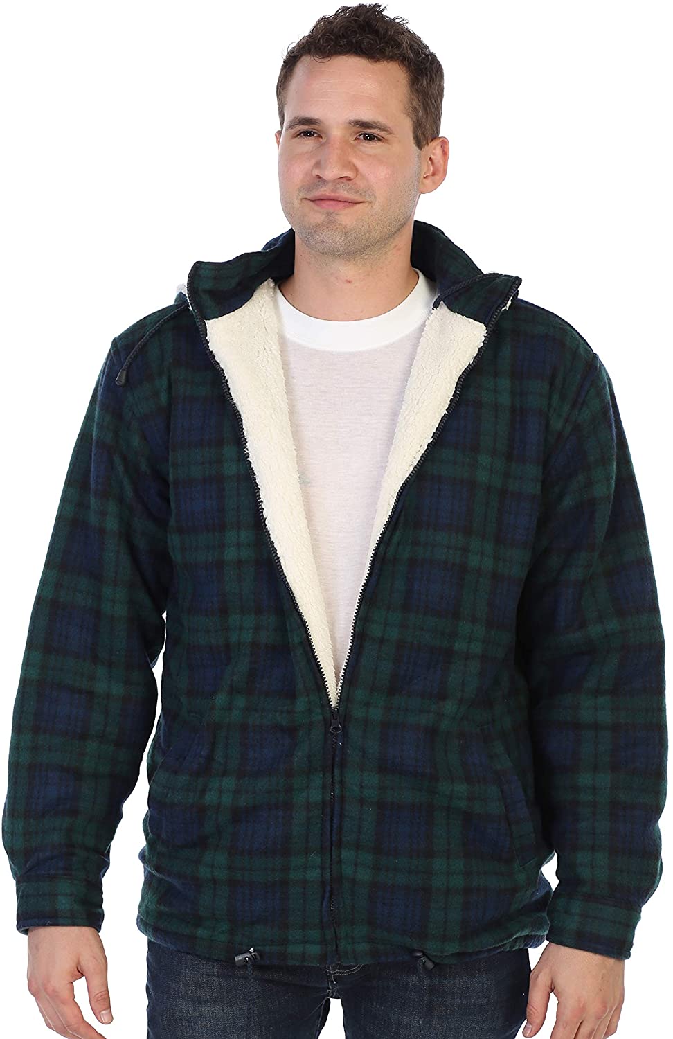 Gioberti Mens Sherpa Lined Flannel Jacket with Removable Hood | eBay