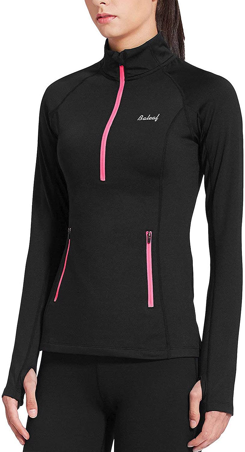 BALEAF Women's Fleece Thermal Long Sleeve Running Shirt