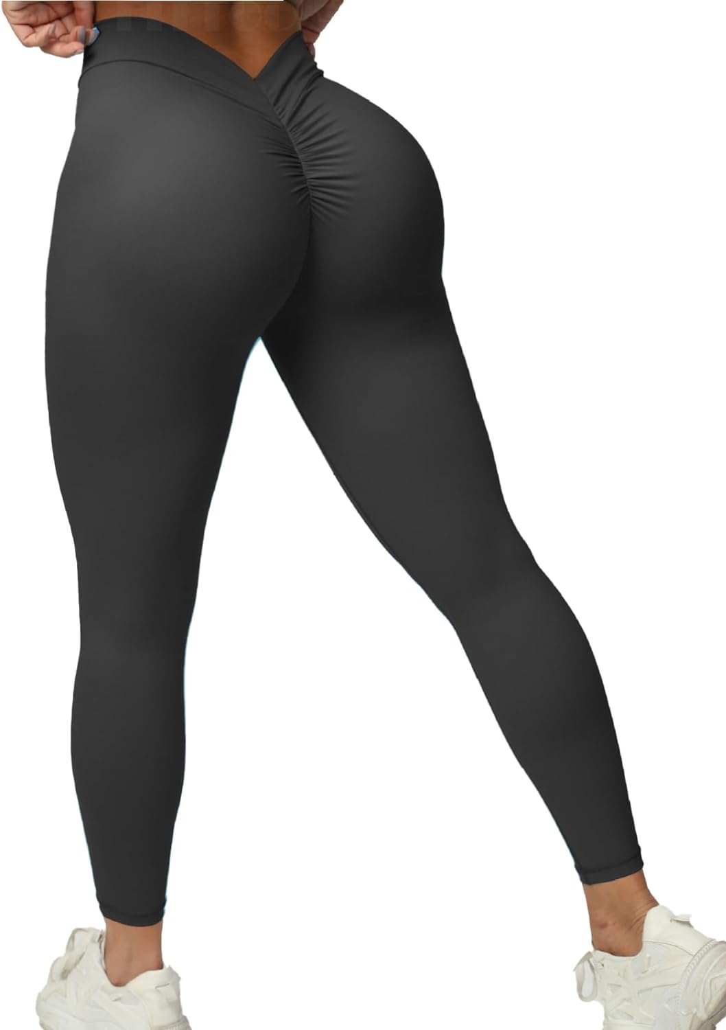 FITTOO V-Back Scrunch Butt Lift Leggings for Women High Waist