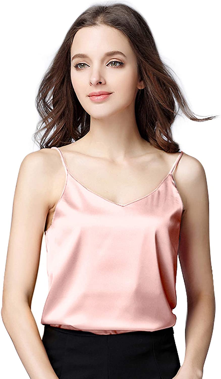 Mawor Satin Tank Tops for Women Casual V Neck Silk Basic Cami Camisoles :  : Clothing, Shoes & Accessories