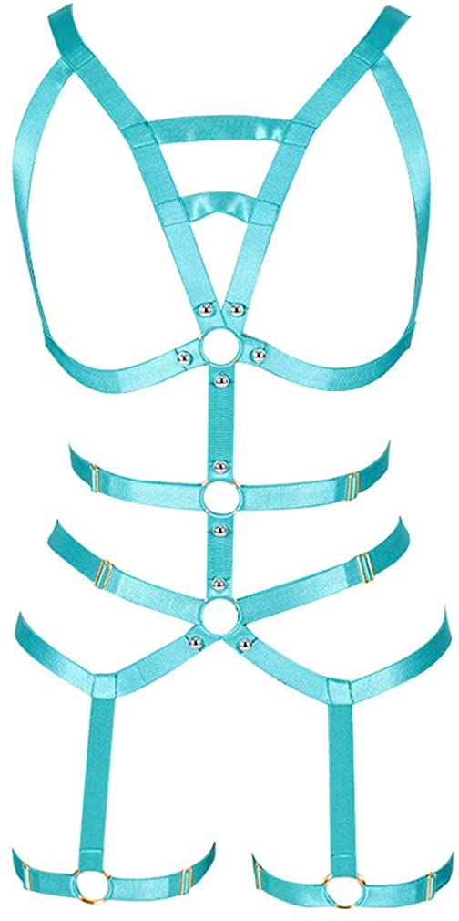 PETM·HS Women Full Body Harness Garter Belt Stockings Lingerie Elastic Suspender Belt
