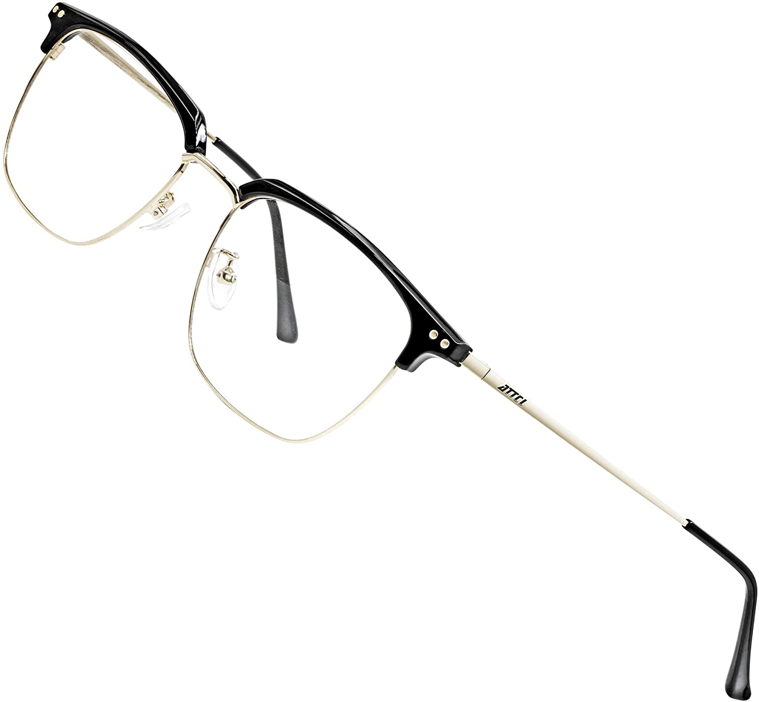 Anti Eye Fatigue ATTCL Unisex Round Blue Light Blocking Glasses for Reduce Headache Non-Prescription Lens Eyeglasses 