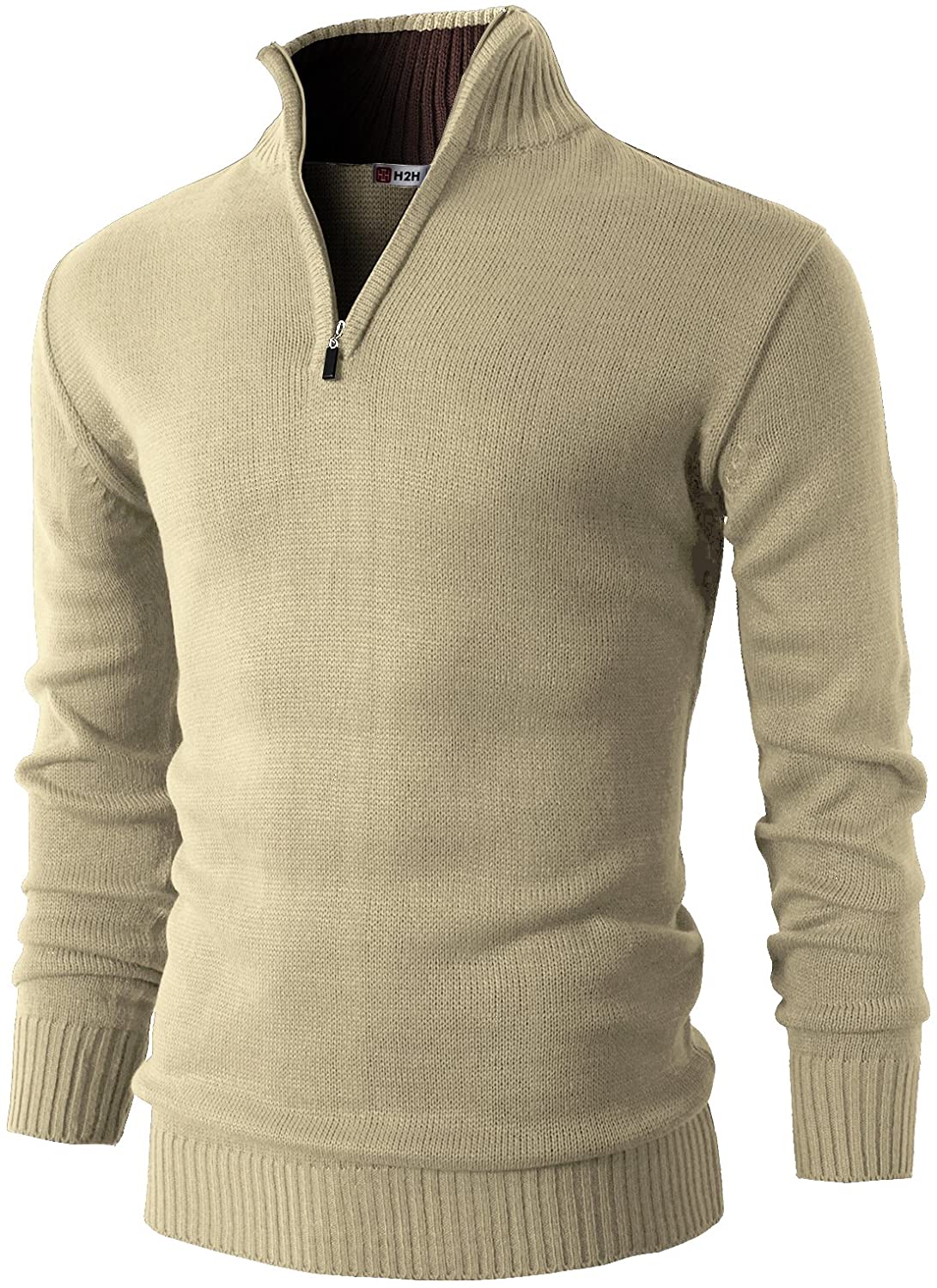 H2H Mens Casual Slim Fit Pullover Sweaters Long Sleeve Knitted 