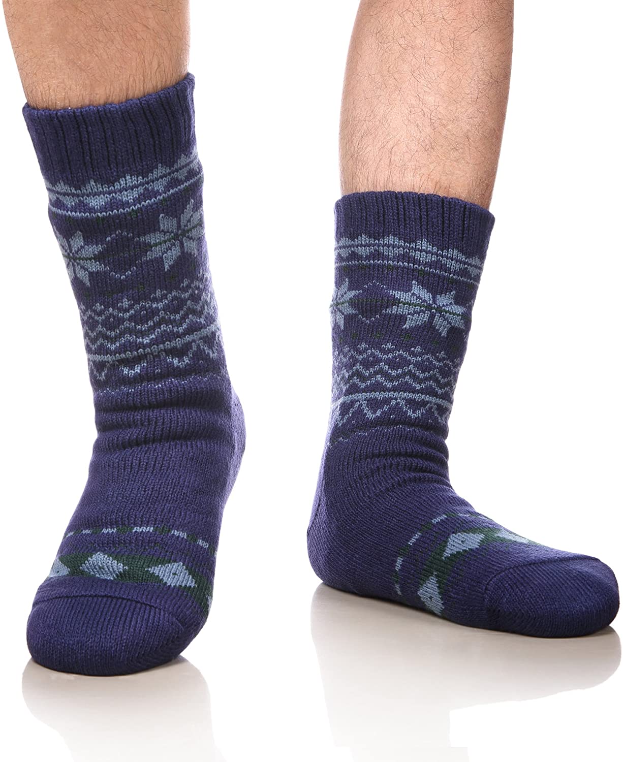 Men's Winter Thermal Fleece Lining Knit Slipper Socks Christmas Non Slip  Socks(Black) : : Clothing, Shoes & Accessories