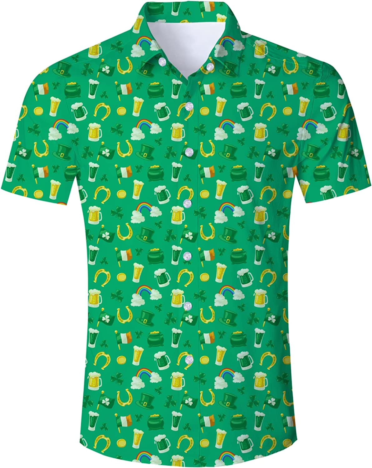  Hawaiian Shirt Men's Button Short Sleeve 3D Pattern