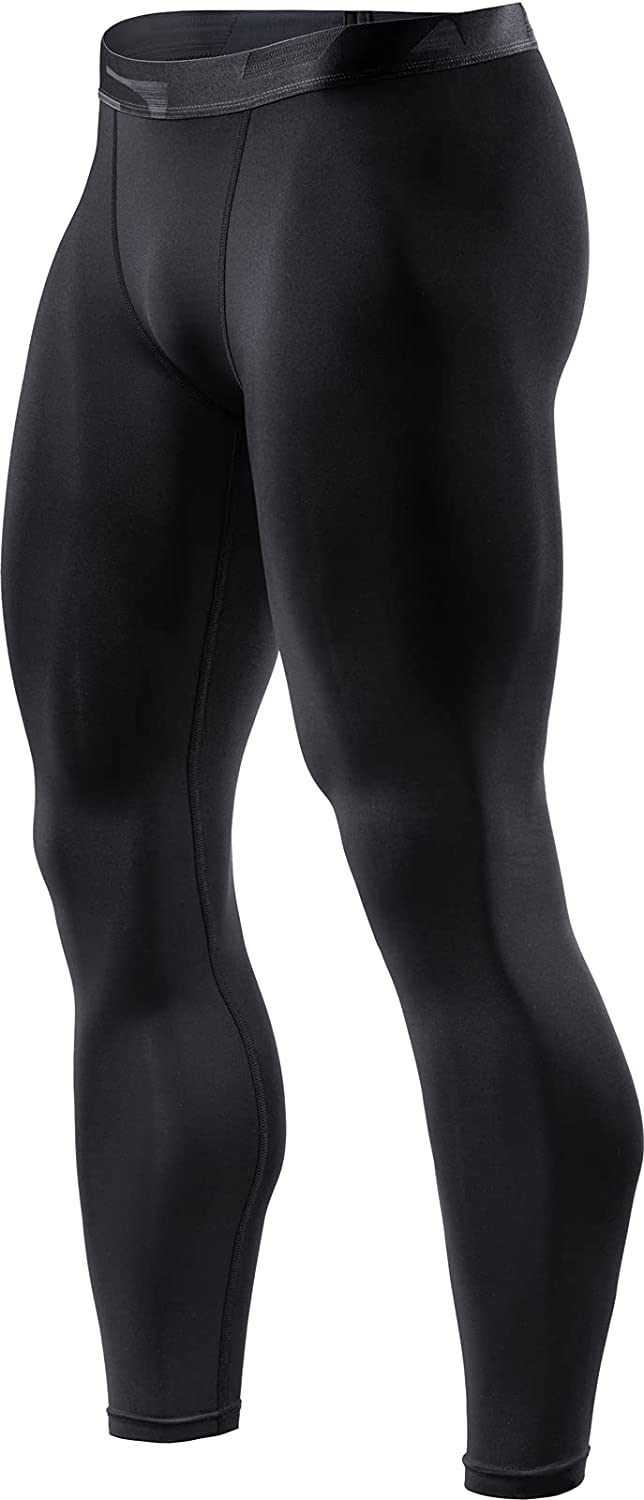 TSLA 1 Cool Dry Athletic Workout Running Tights Leggings with Pocket/Non-Pocket 2 or 3 Pack Men's Compression Pants 