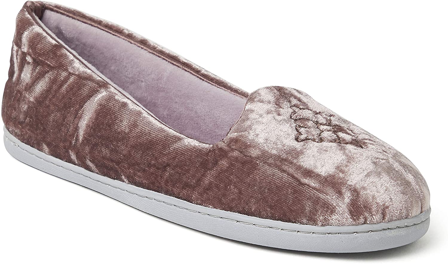 Dearfoams Women's Rebecca Microfiber Velour Closed Back Slipper