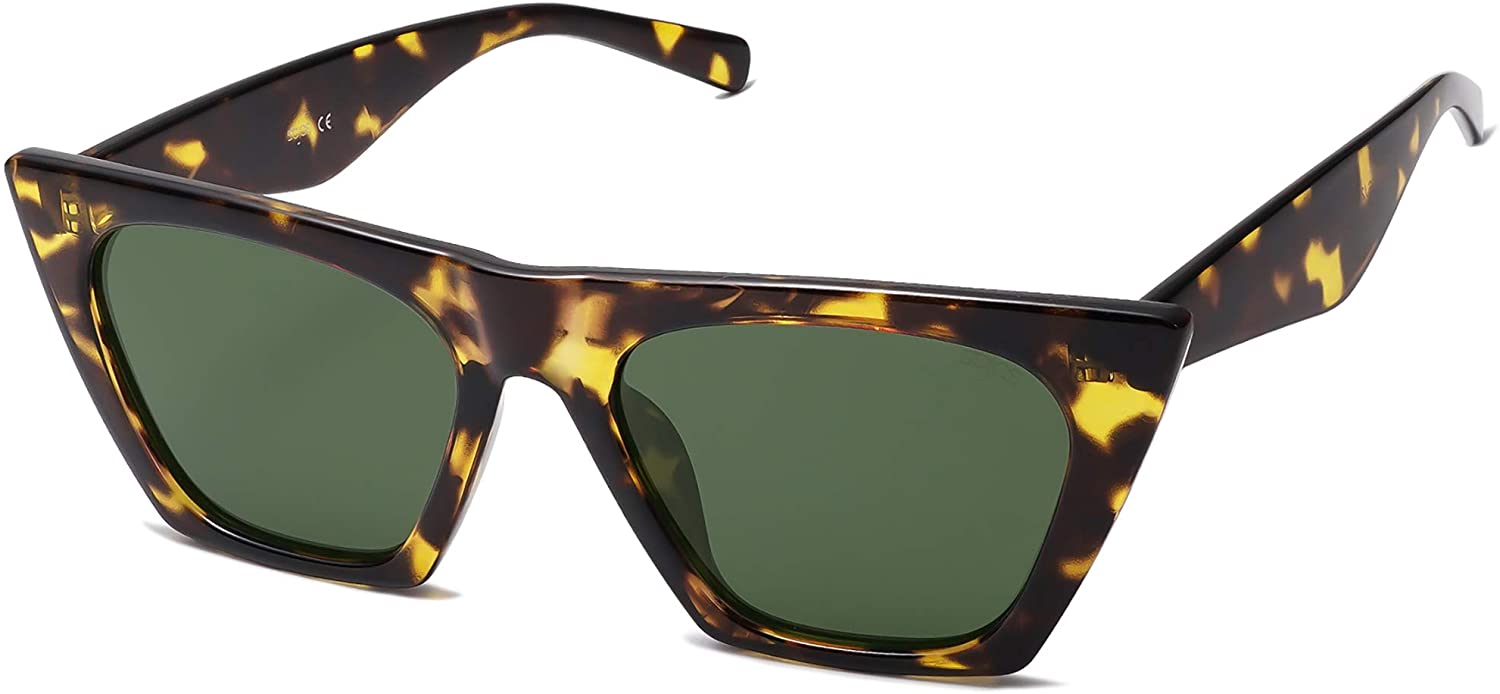 Oversized Square Cateye Polarized Sunglasses for Women Men Big