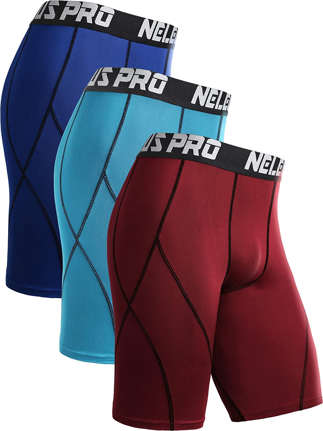 NELEUS Men's Compression Shorts Pack of 3