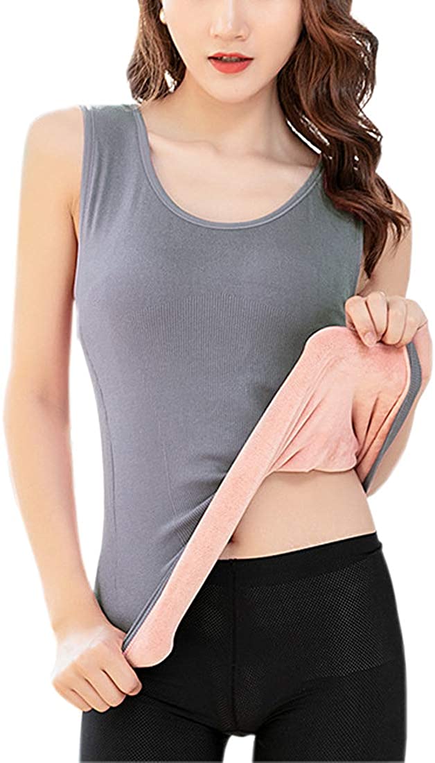 Flygo Women's Thermal Camisole Underwear Fleece Lined V-Neck Cami Tank Tops  (X-Small, Black) at  Women's Clothing store