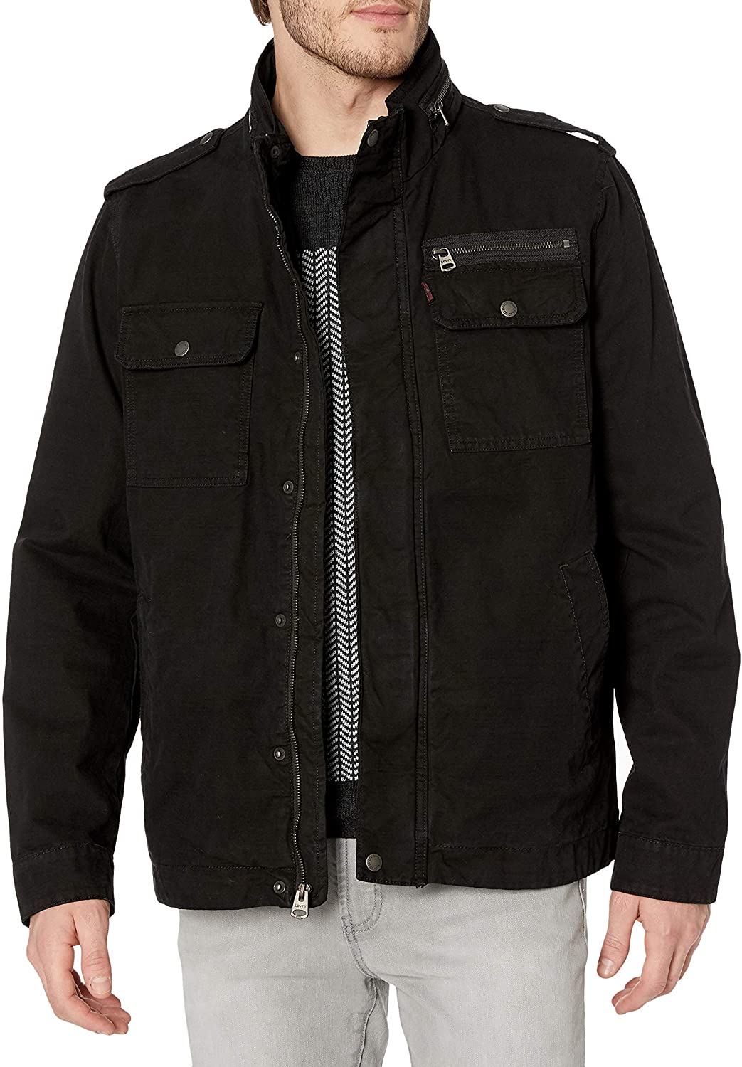 Levi's Men's Cotton Stand Collar Military Jacket | eBay