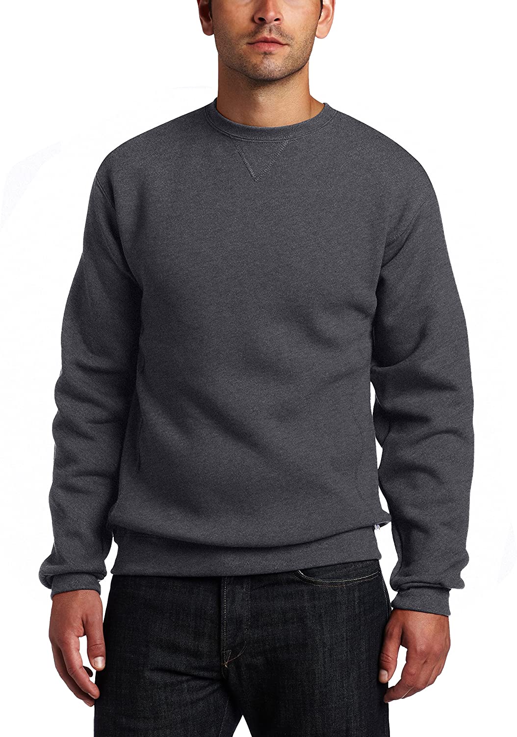 698HB Gray Russell Dri-Power Adult Crew neck Sweatshirt 