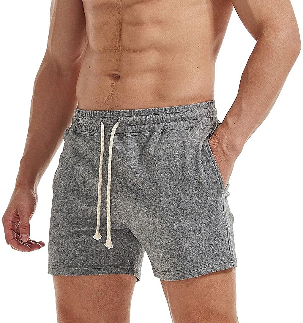 AIMPACT Mens Gym Sweat Shorts 5 inch Fitted Athletic Workout Lounge Jogging  Shorts with Pockets (Black S) at  Men's Clothing store