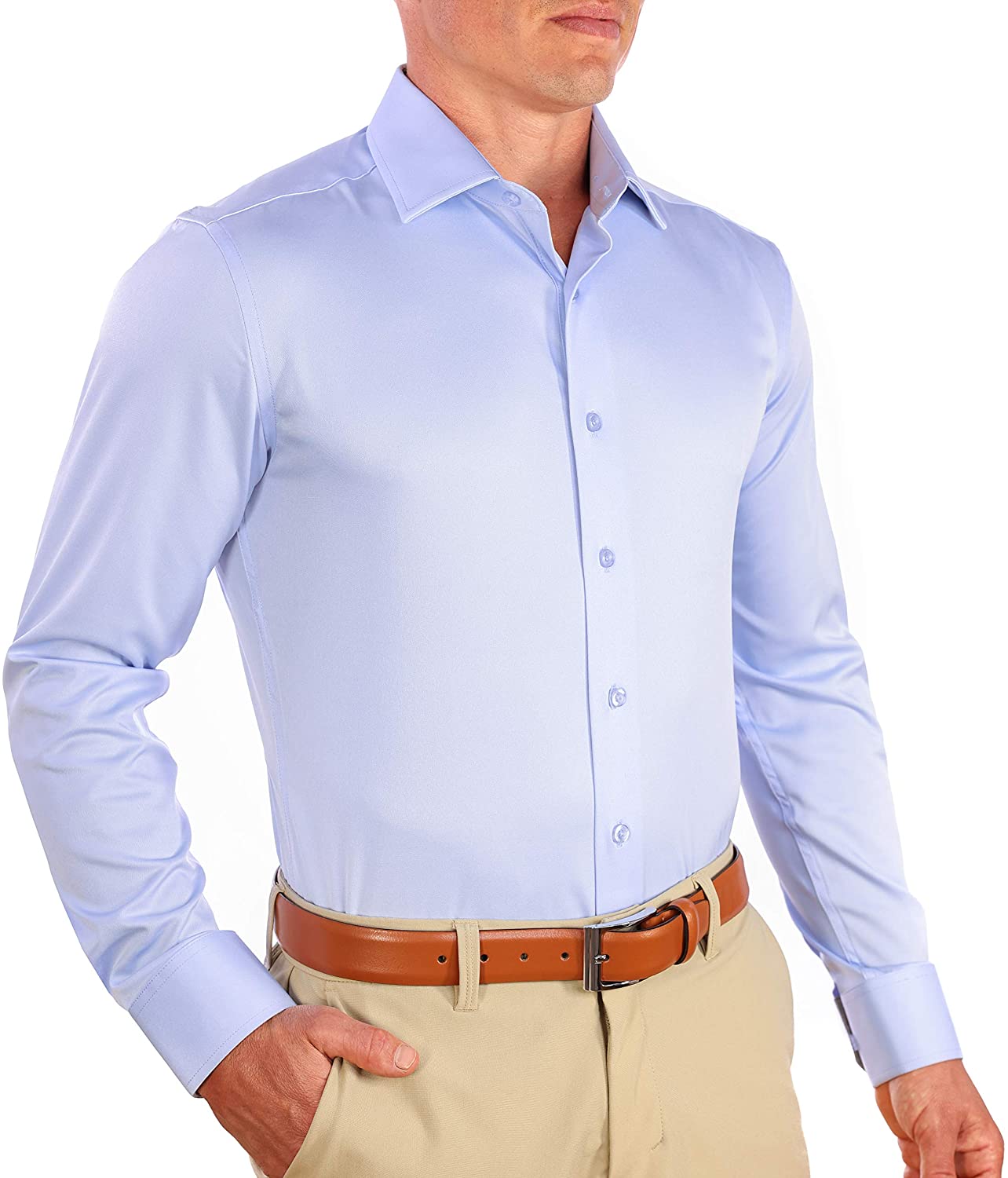Oxidize oasis Gain control CC Performance Stretch Slim Fit Dress Shirts for Men | Wrinkle Resistant  Long Sl | eBay